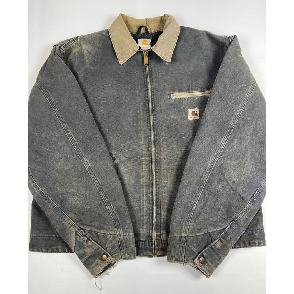 Carhartt Mens L Petrol Blue Detroit Jacket Made in USA Blanket Lined J97 PTL - Picture 2 of 12